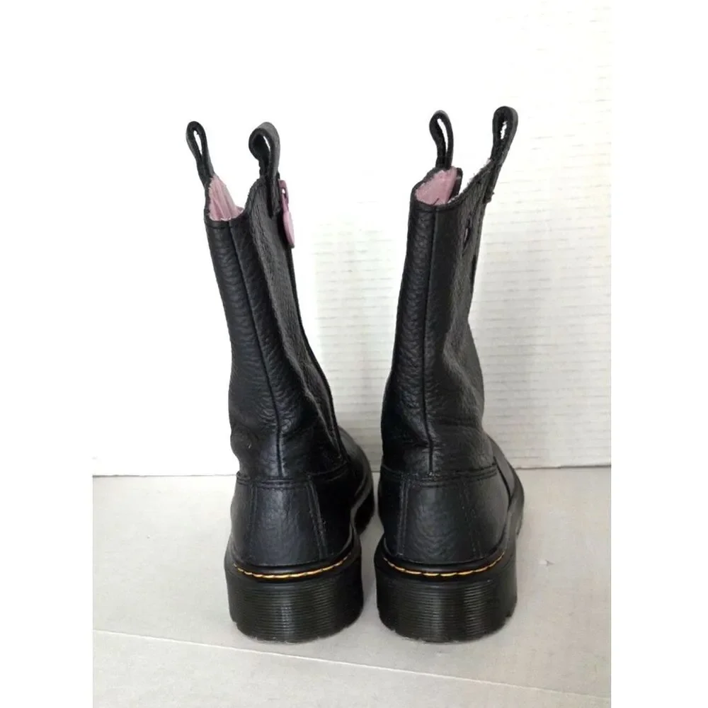 Dr. Martens Bex Heart Girls Boots Size 2 Black Pink Zip
